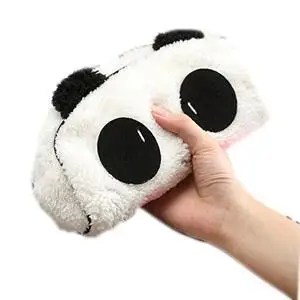 

1PC Cute Cartoon Cat Panda Shape Soft Plush Cosmetic Makeup Bag Pouch Pen Pencil Case Organizador Wholesale