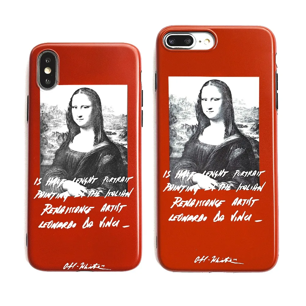 

Funny Mona Lisa and off Phone Case for iPhone X 6s 7 7Plus 8 Plus Cover for iPhone XR X XS Max Cover Soft IMD Matte Coque Fundas
