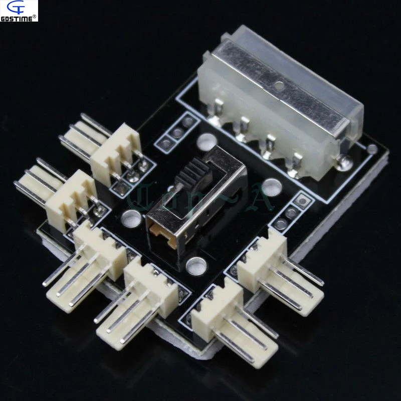 Gdstime 1 шт. D Тип 4Pin Molex до 6x 3Pin вентилятор HUB поворот Высокая Низкая скорость 12 в 7