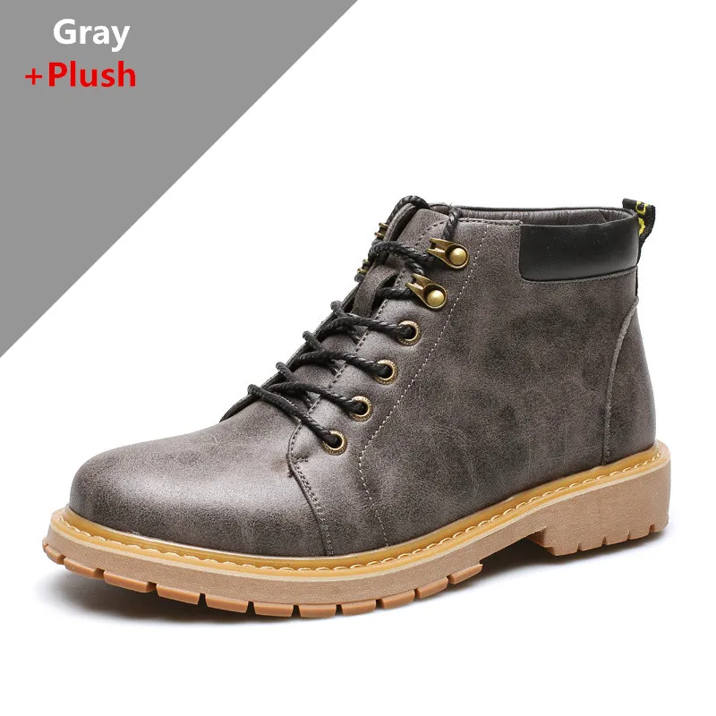 QIYHONG/винтажные мужские ботинки на шнуровке, осенние кожаные ботинки, мужские непромокаемые рабочие Зимние ботильоны, повседневная обувь, Botas - Цвет: 2