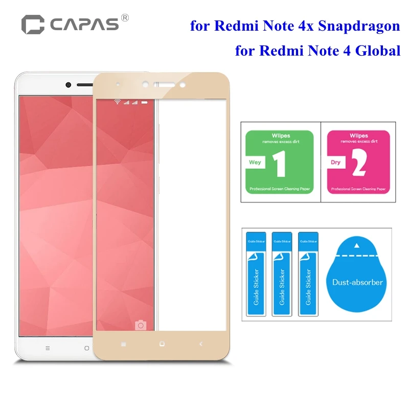 

Screen Protector Redmi Note 4X Snapdragon 625 Tempered Glass Redmi Note 4 Global Protective Film Full Cover Front LCD Protector