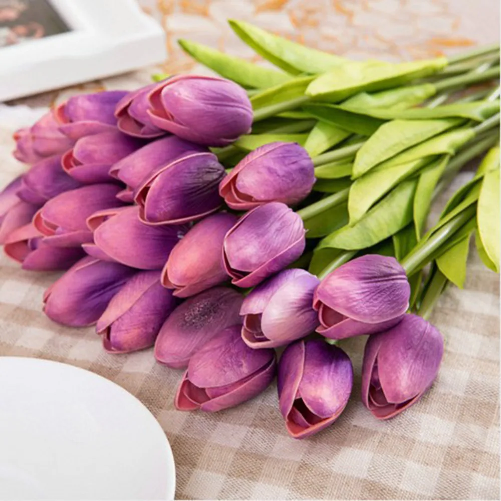 10 шт. тюльпан искусственный цветок латексный настоящий сенсорный Свадебный букет домашние искуственные цветы для декора букет горячая распродажа