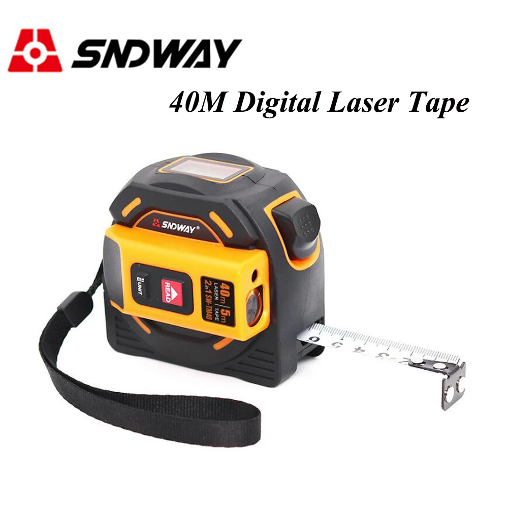 

SNDWAY 40M 60M Laser Distance Meter Laser Tape Measure Range Finder Digital Retractable 5m Laser Rangefinder Ruler Survey Tool