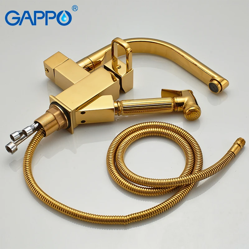 Gappo kitchen Faucets golden rotatable kitchen pull out water mixer Faucets flexible kitchen water sink mixer tap armatur