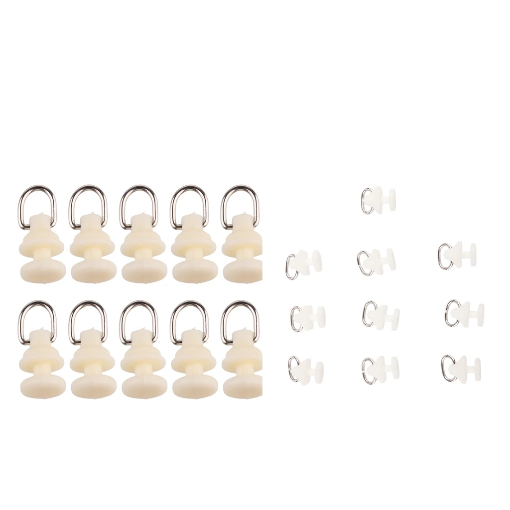 20Pcs Window Curtain Hooks - Replacement Track Rail Glider Rings 20mm/15mm