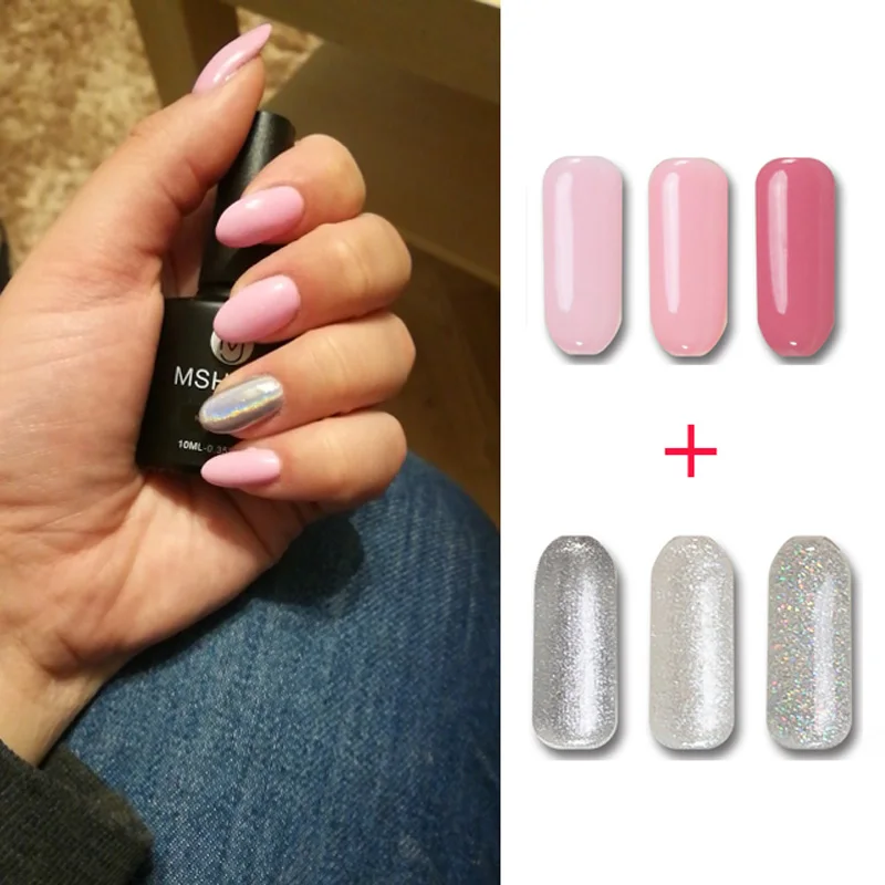 182 50 De Réductionmshare Bricolage Créatif Manucure Vernis à Ongles Vernis Bling Argent Rose Série Gel Semi Permanent Laque Vernis à Ongles Laque