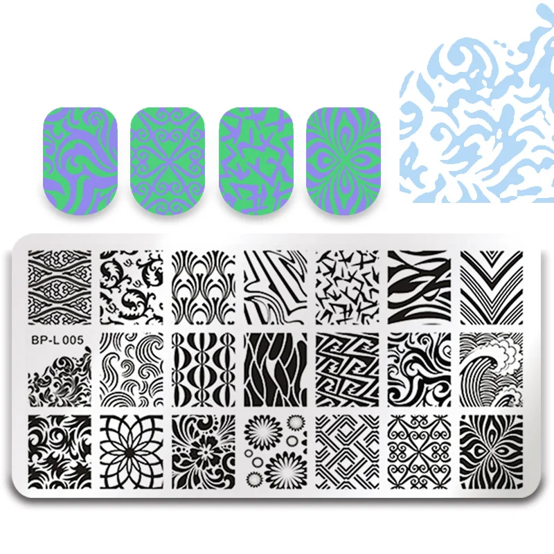 

BORN PRETTY Wave Texture Patterns Nail Art Stamp Template Design Image Nail Print Plate Manicure Art Styling Tool BP-L005