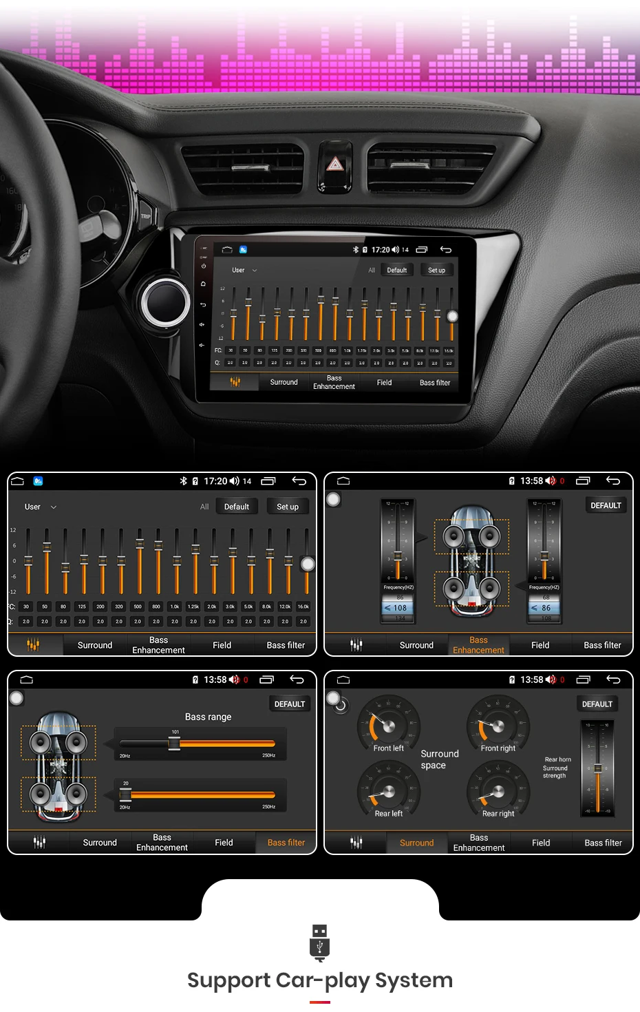 Junsun 4G+ 64G CarPlay DSP Android 8,1 автомобильный Радио Мультимедиа Стерео Аудио плеер gps 2 Din для hyundai Santa Fe 2 2006-2012 без DVD