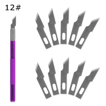 1 Knife Handle with 10 Blade Replacement 12# Scalpel DIY Cutting Tool PCB Repair Fruit Food Craft Sculpture Engraving