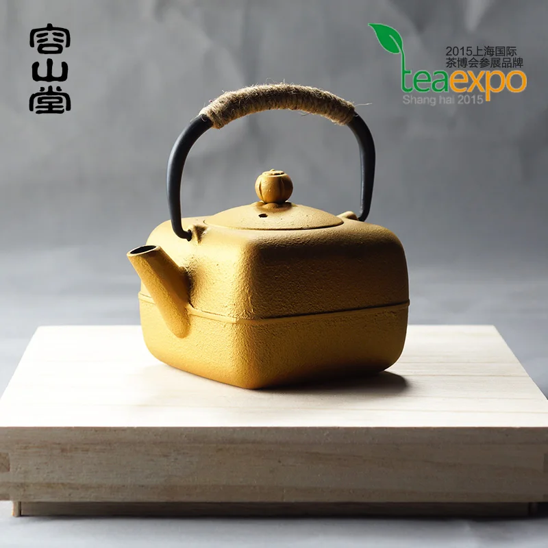 450ml Cast Iron Tea Pot Set Japanese Teapot Tetsubin Kettle Drinkware KungFu Tools square