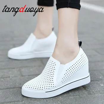 

Casual shoes women fashion platform shoes women white Mesh Breathable sneakers women black Heightening shoes student