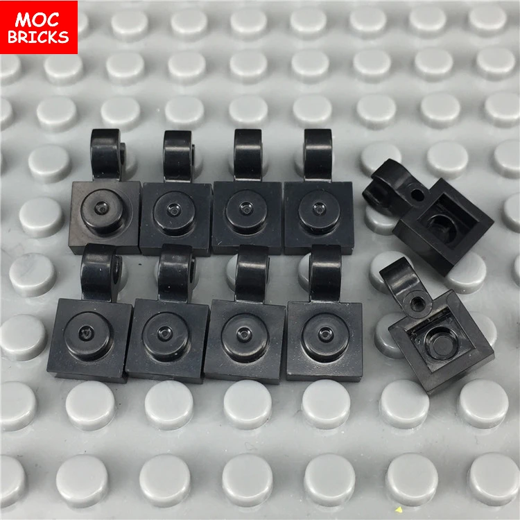20 шт./лот MOC кирпичи пластина модифицированные 1x1 с зажимом горизонтальный
