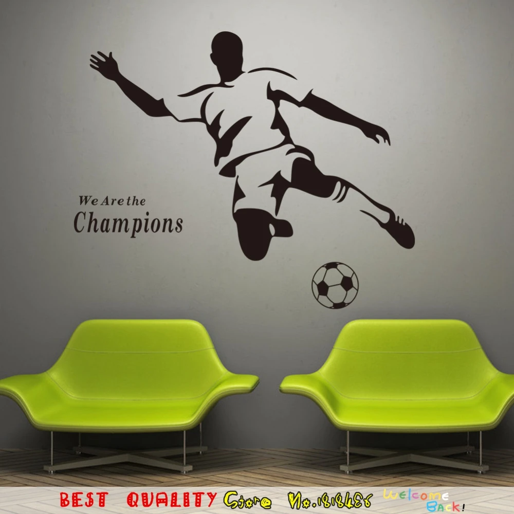 Football Boy Sports Home Decals Wall Stickers Wall Paper Sticker Kids