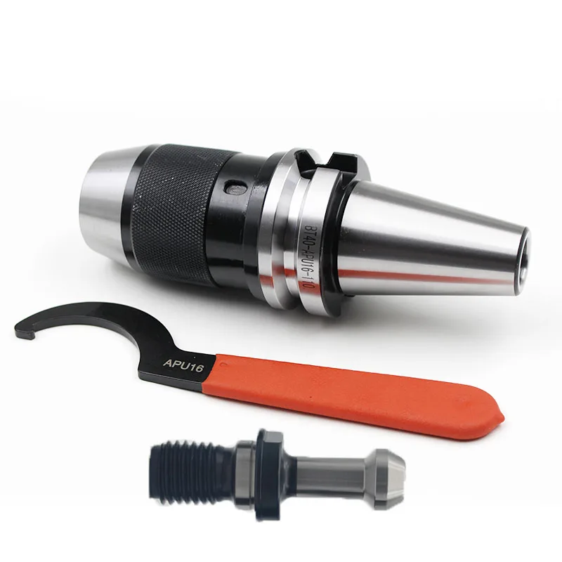 

1 set BT40 APU16 Range:1-16mm BT40 APU13 1-13mm Integrated keyless self tight Drill chuck for lathe milling