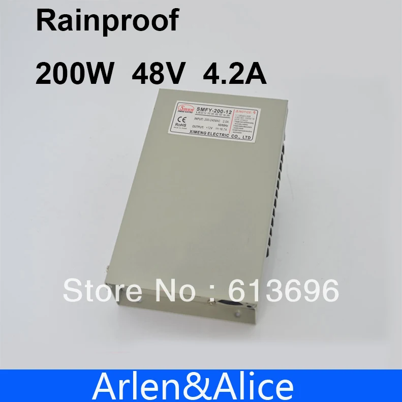 

200W 48V 4.2A Rainproof outdoor Single Output Switching power supply smps AC TO DC for LED