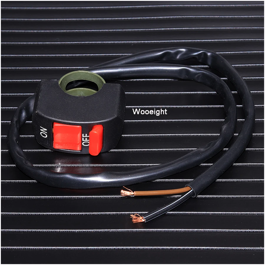 Wooeight 2 Wires Motorcycle Switch Handlebar Head Fog Light Switch ON-OFF Button 12VDC For Motorbike Scooter ATV Dirt Bike KTM (2)