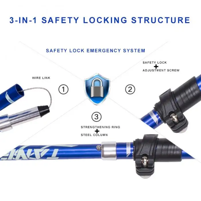 Анти-шок алюминиевый сплав походная трость треккинг трость ультра-светильник 5 секций трости Регулируемый альпеншток