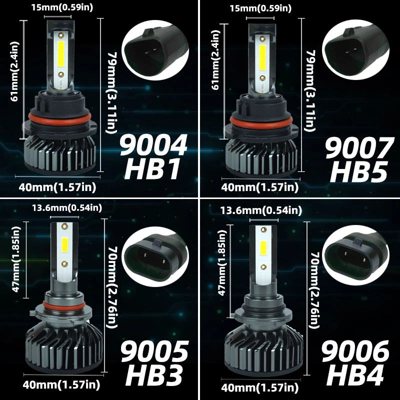 H4 Led Canbus Внешний привод Turbo Led H7 H1 H3 9005 9006 H8 H9 H11 светодиодные фары 80 Вт 12000 лм Мини Размер Автомобильные фары светодиодные лампы