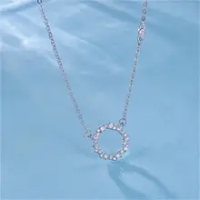 Bijoux Настоящее серебро 925 проба Длинные круглые стразы ожерелья для женщин Свадебные украшения воротники, воротник