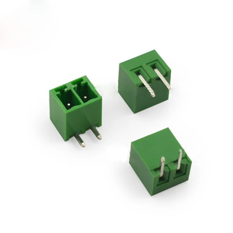 50pcs  Connector Plug-in Terminal Blocks Curved Needle Pitch 3.81mm Connector Green 2/3/4/5/6/7/8/9 / 10P