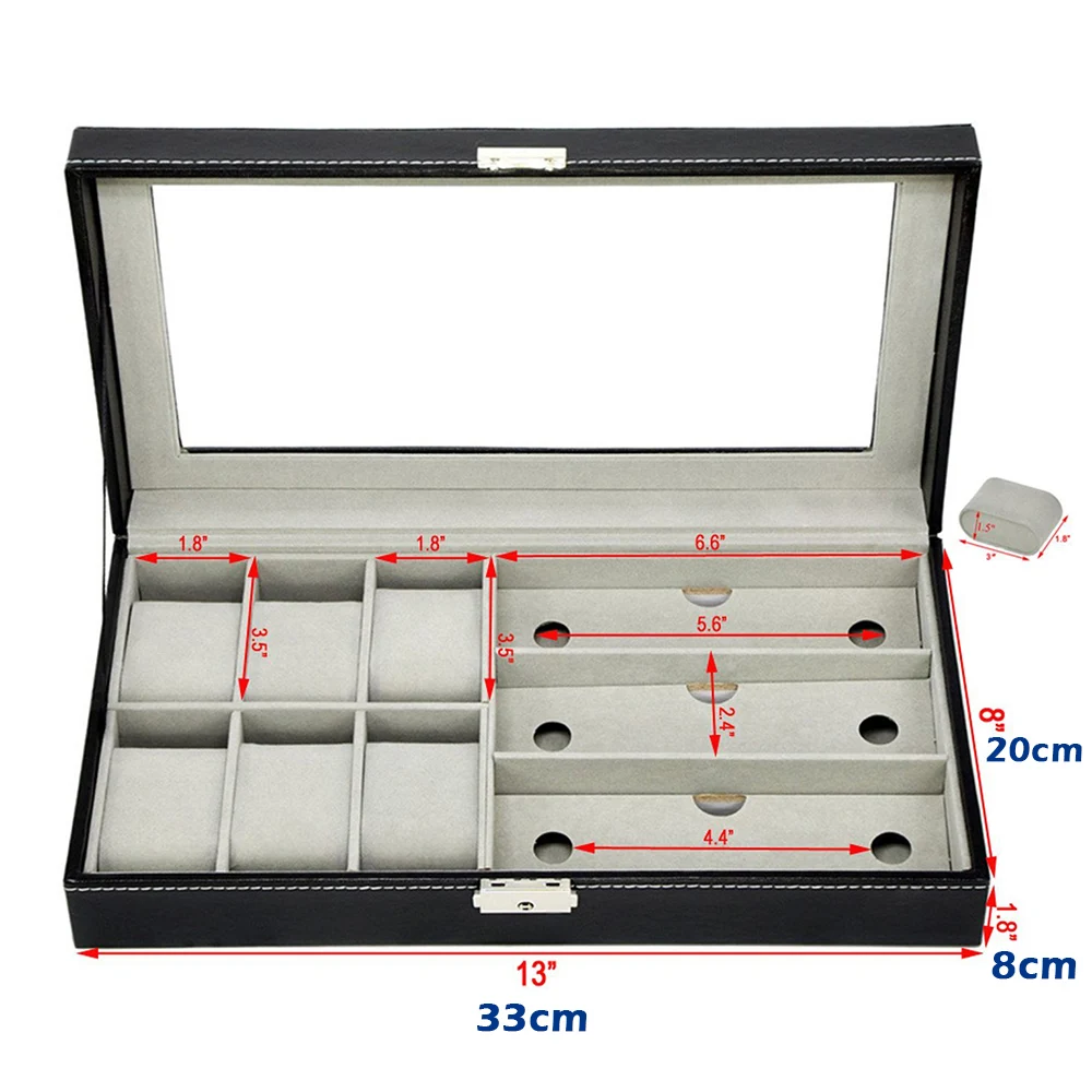 Коробка для часов, Чехол для очков дисплей Многофункциональный профессиональный держатель чехол для солнцезащитных очков для хранения практичная роскошная коробка D40