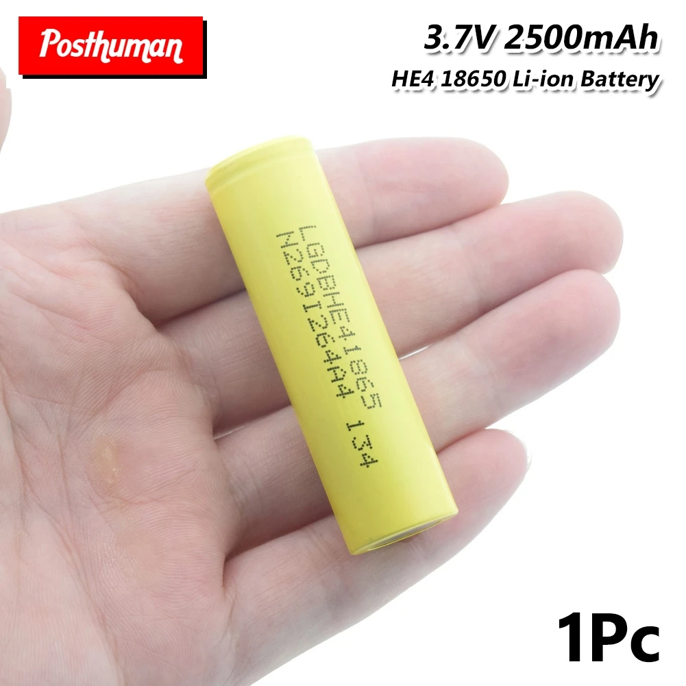 

POSTHUMAN new 100% original 18650 battery 2500mAh 35A High Drain 18650 HE4 IMR Rechargeable Battery For electronic cigarette