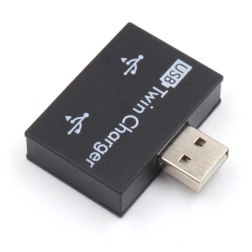 2 порта usb-хаб для телефона планшета практичный сплиттер профессиональный модный стабильный двойной зарядное устройство ABS Портативный адаптер удлинитель - Цвет: Черный