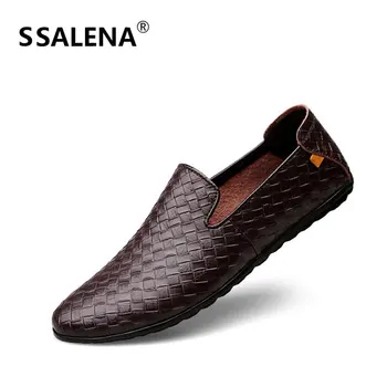 

Men Slip On Leather Casual Shoes Male Soft Sole Wedding Flat Shoes Men Shallow Comfort Anti-slip Shoes Loafers Hot Sale AA60812