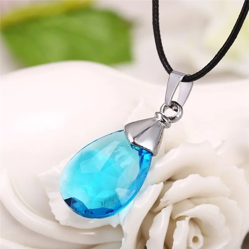 Высокое качество Горячая аниме меч искусство онлайн синяя капля логотип кулон ожерелье Модные ювелирные изделия Прямая поставка