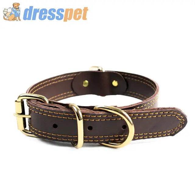 Dresspet Pet Dog Collars High Quality Leather Material Cowhide