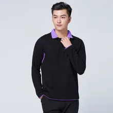 Мужские рубашки для гольфа с длинным рукавом, Повседневные Дышащие топы с отложным воротником, мужская спортивная одежда для тенниса и тренировок D0666