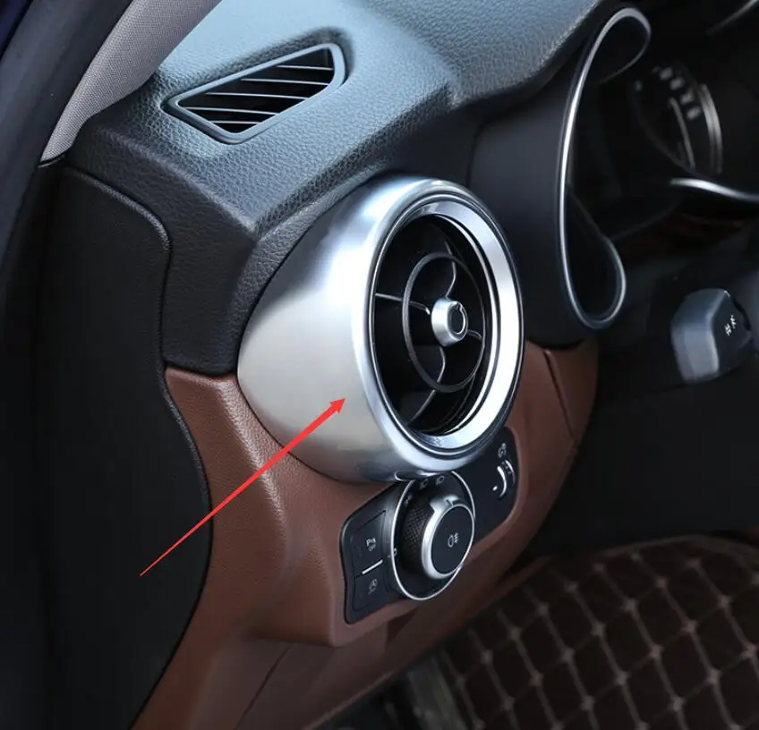 Для Alfa Romeo Stelvio центральная консоль передняя сторона кондиционер вентиляционное отверстие крышка отделка 2 шт автомобильные аксессуары
