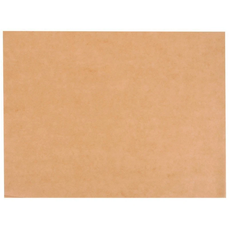 Пергаментные бумажные листы-200-количество предварительно вырезанной небеленой пергаментной бумаги для выпечки, половина листа сковородки, антипригарная бумага для выпечки - Цвет: Brown