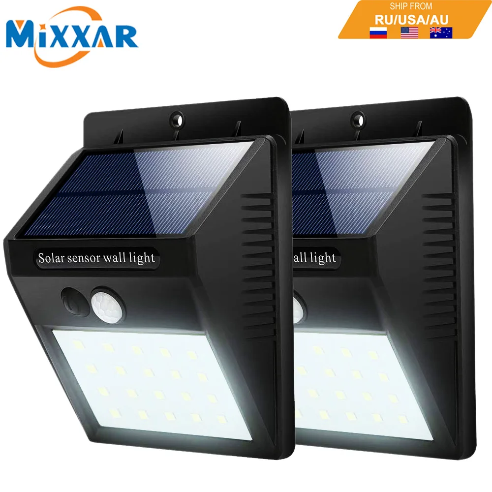 

EZK20 Dropshipping Security Solar Lights Wireless Waterproof 20 LED Motion Sensor Outdoor 3 Modes Night Lamp for Yard Garden