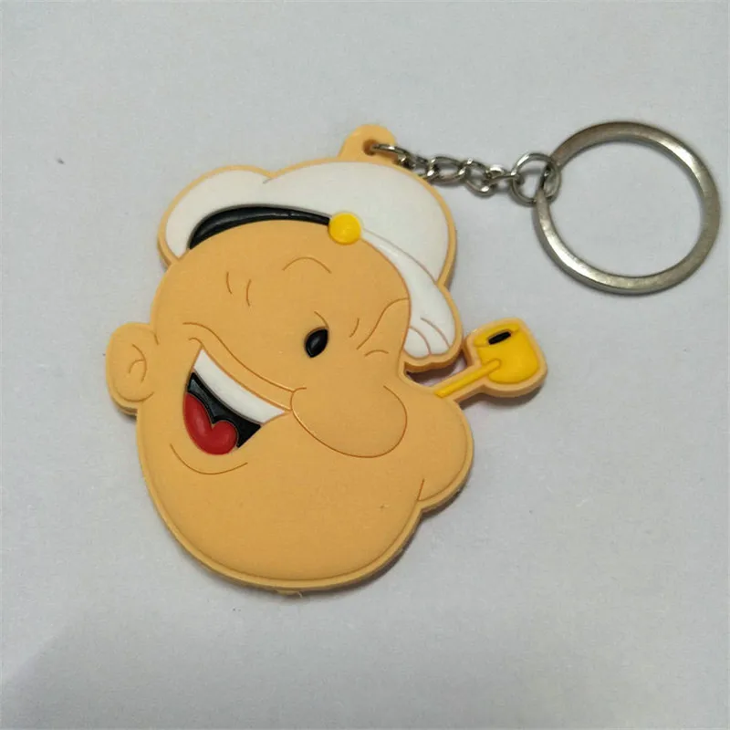 Popeye the Sailor Figures Toys Movie Cartoon Olive Oyl Bobbi PVC Keychain Keyring Key Bag Pendant Dolls 10pcslot (5)