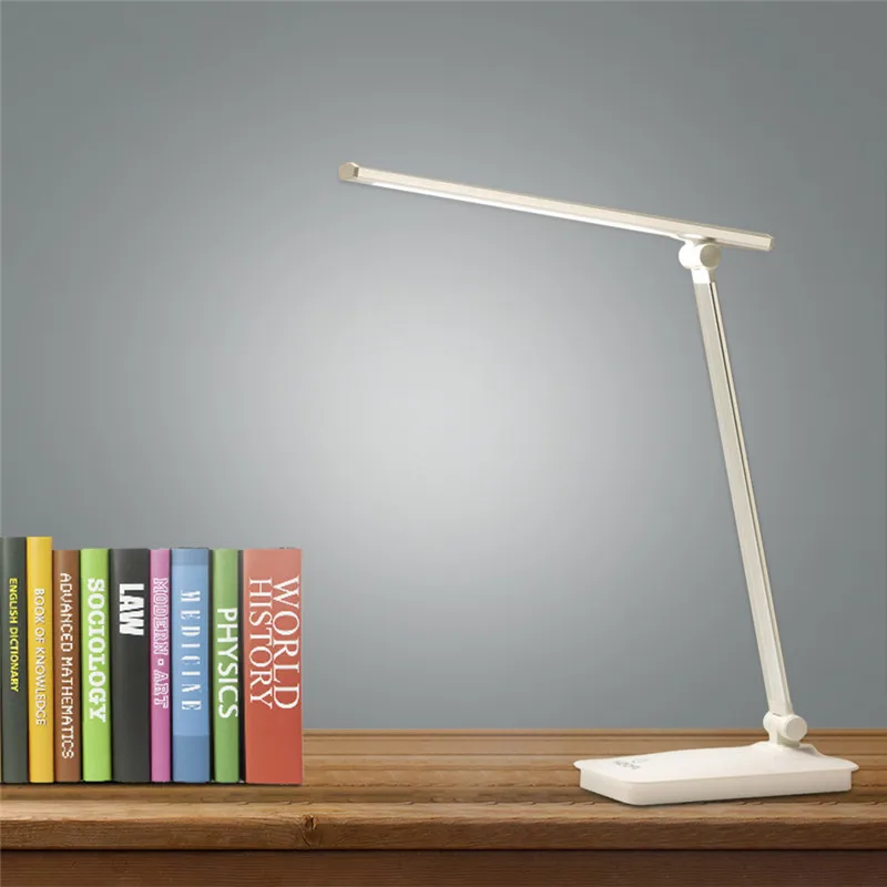 LAIDEYI New 5W LED Desk Lamp 3 Levels Foldable Dimming USB Rechargeable