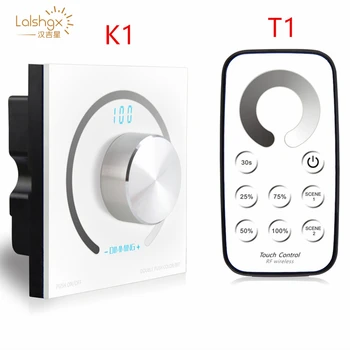 

DC12V-24V Rotary single color touch panel dimmer Switch knob RF Remote led controller For 5050 led strip light tape ribbon