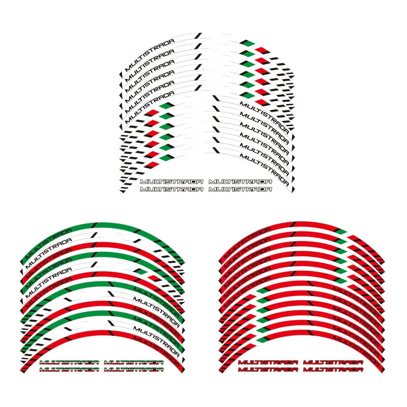 12 X толстый край внешний обод Стикеры колеса нашивки наклейки подходят DUCATI MULTISTRADA 1260 1200 1200 s