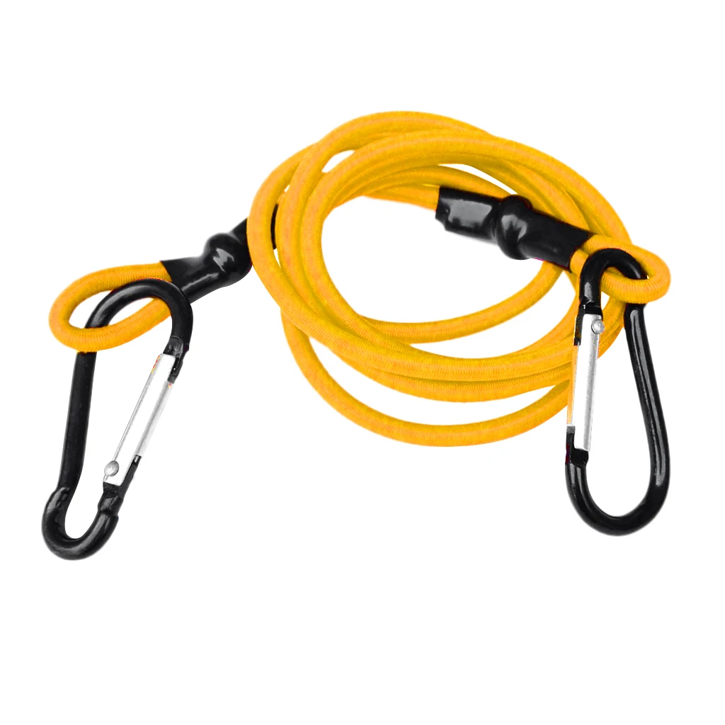 3ft Elastic Kayak Canoe Tow Leash Tow Line Secure Lanyard With 2 Carabiners Kayak Safety Lanyard Kayak Accessories