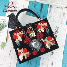 Роскошные модные вечерние сумки с вышивкой в форме сердца и бриллиантами, жемчугом и розой, женская сумка через плечо, сумка-мессенджер, кошелек