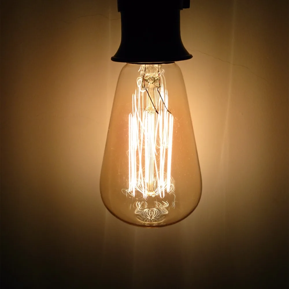 Edison Vintage Retro E27 Spiral Incandescent Bulbs Light Glass LED