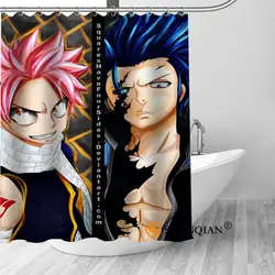 Пользовательские Fairy Tail Новое поступление полиэфирной ткани печати Душ Шторы Водонепроницаемый с крючками ванной Шторы для Ванная комната