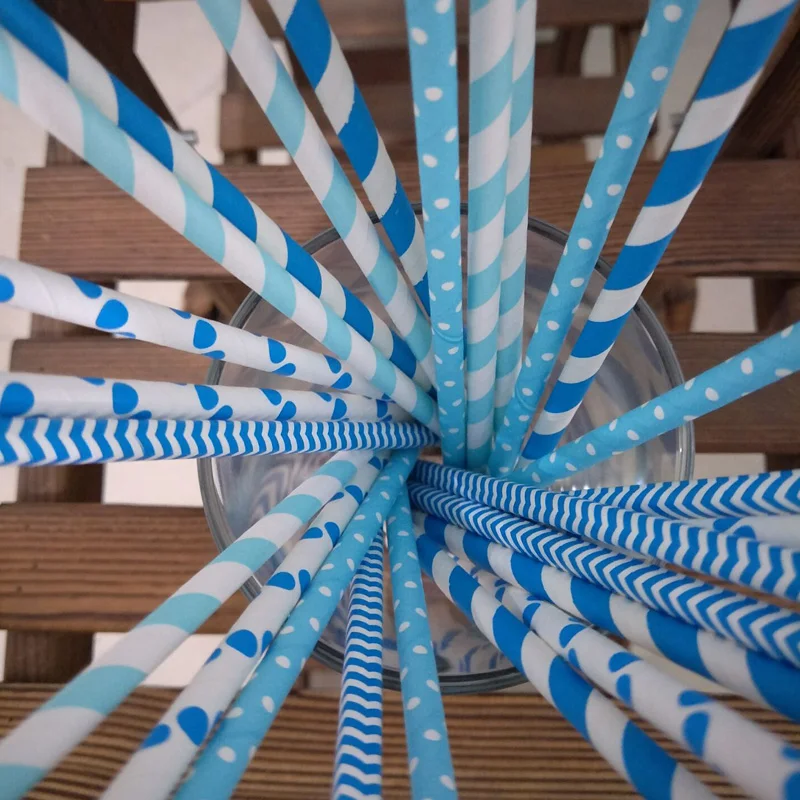 25 шт./лот Blue Stripe Dot звезда Смешанная на день рождения Свадебная вечеринка