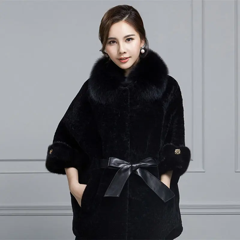 Elegant Faux Fur Coat Women 2019 Autumn Winter Warm Soft