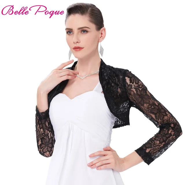 sexy black white lace bolero elegant ladies shrug long sleeve plus plus size shrugs