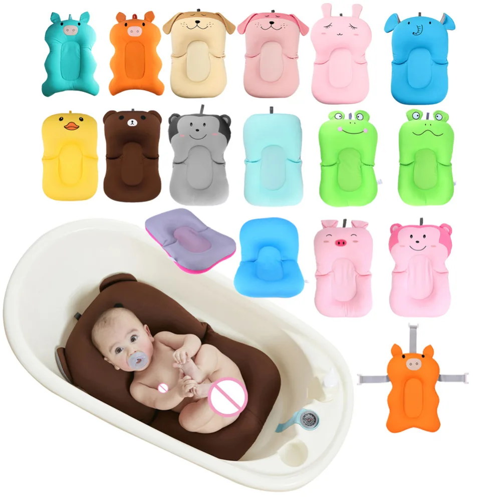 cheap Baby Shower Portable Air Cushion Bed Babies Infant Baby Bath Pad Non Slip Bathtub Mat Newborn Safety Security Bath Seat Support
