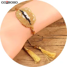 

Go2boho Dropshipping Supplier Gold Lips Bracelets Kiss Bracelet MIYUKI Seed Beads Charm Bracelet Adjustable Inspirational Gifts