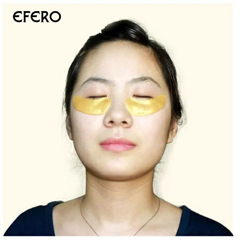 Efero маска для глаз Золотая с кристаллами коллагена маски для сна Анти-отечность темные круги против старения увлажняющие патчи для глаз 10 упаковок