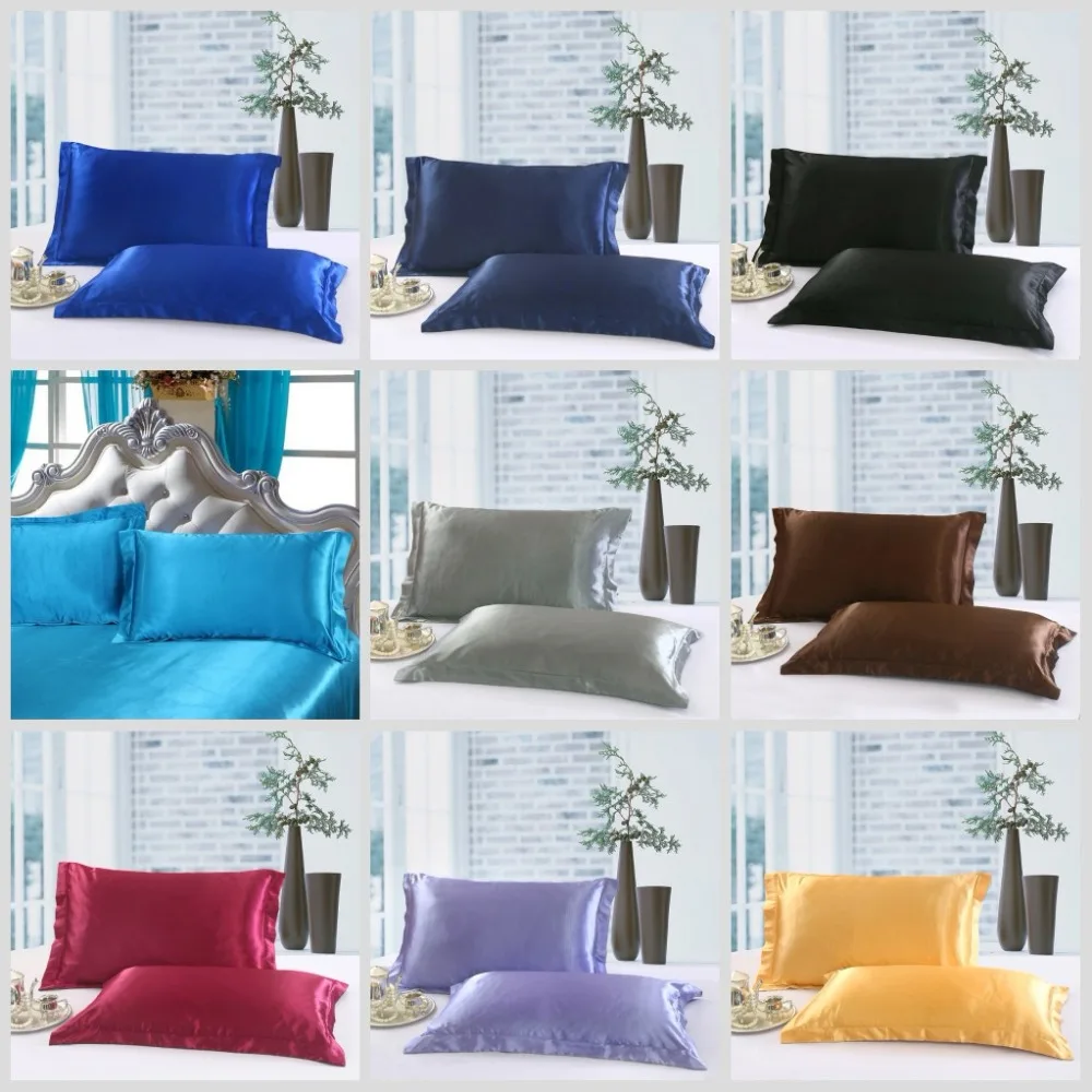 Cool Silk like Bed Pillowcases Rectangle PC03 48*74cm Pillow Case