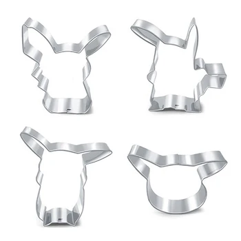 

Cokytoop Kawaii pikachu Stainless Steel Cookie Cutters Cartoon Pokemon Party Cookie Baking Molds Kitchen Tool